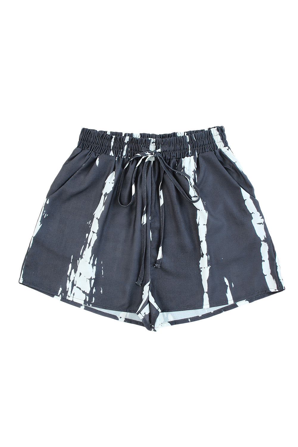 Wholesale Gray Casual Tie Dye Drawstring Shorts