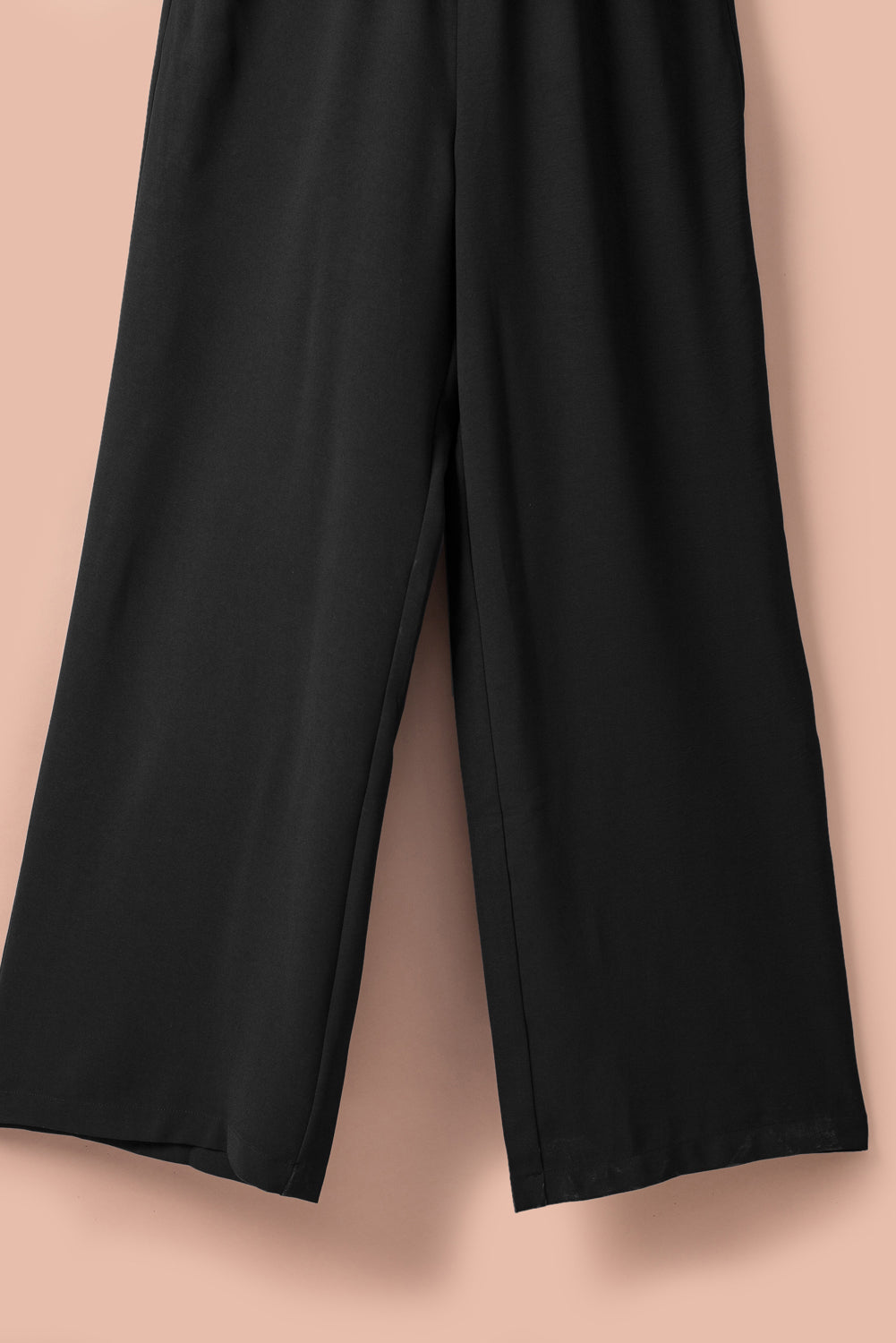 Smocked Ruffle Strap Pocket Wide Leg Jumpsuit