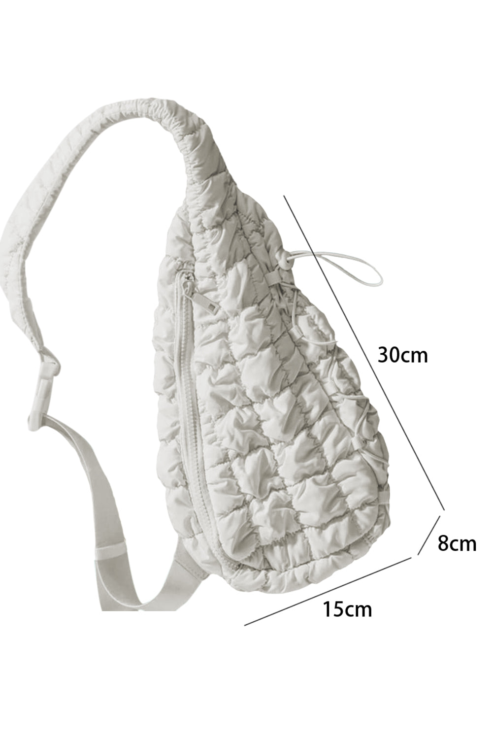 Wisteria Marshmallow Quilted Drawstring Crossbody Bag