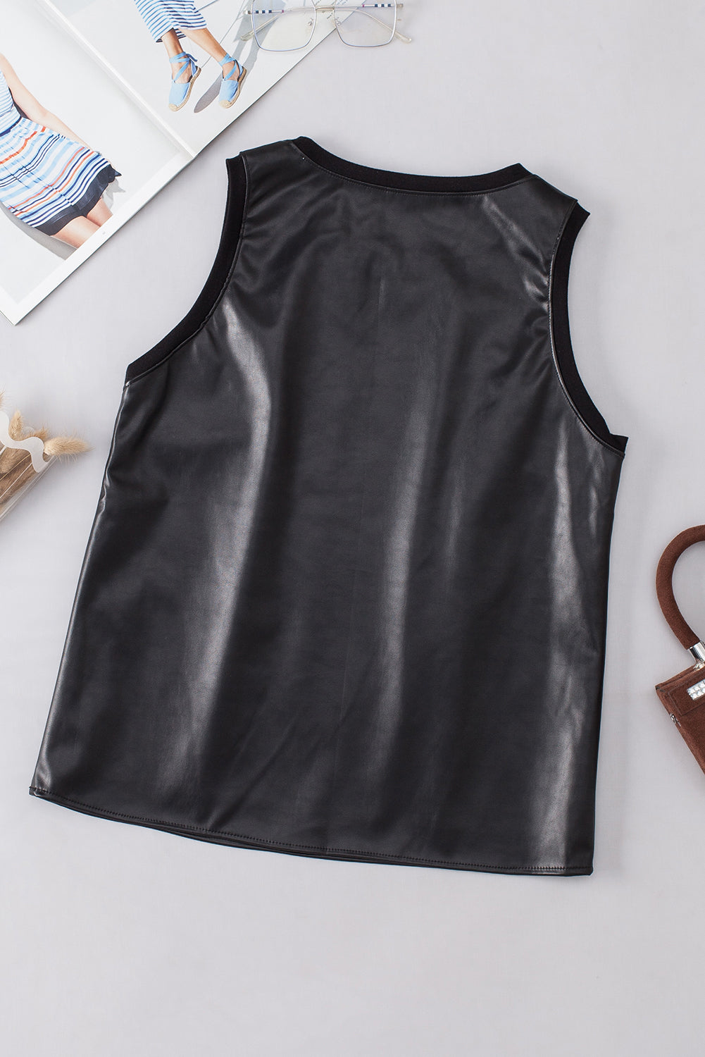 Essential Elegance: Black Round Neck Tank Top