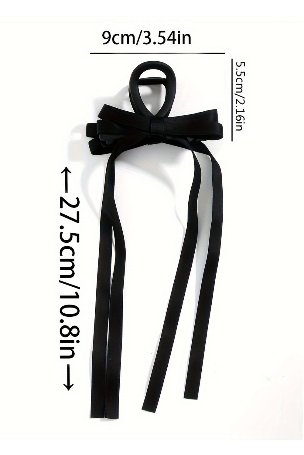 White Elegant Ribbon Long Tail Bow Knot Hair Clip