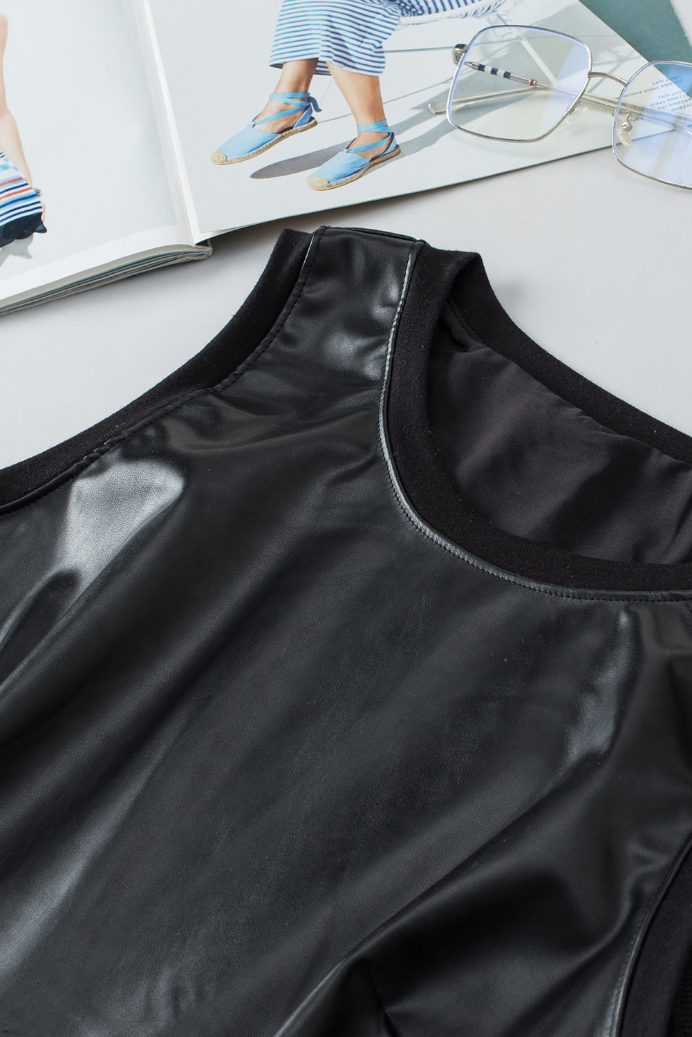 Essential Elegance: Black Round Neck Tank Top