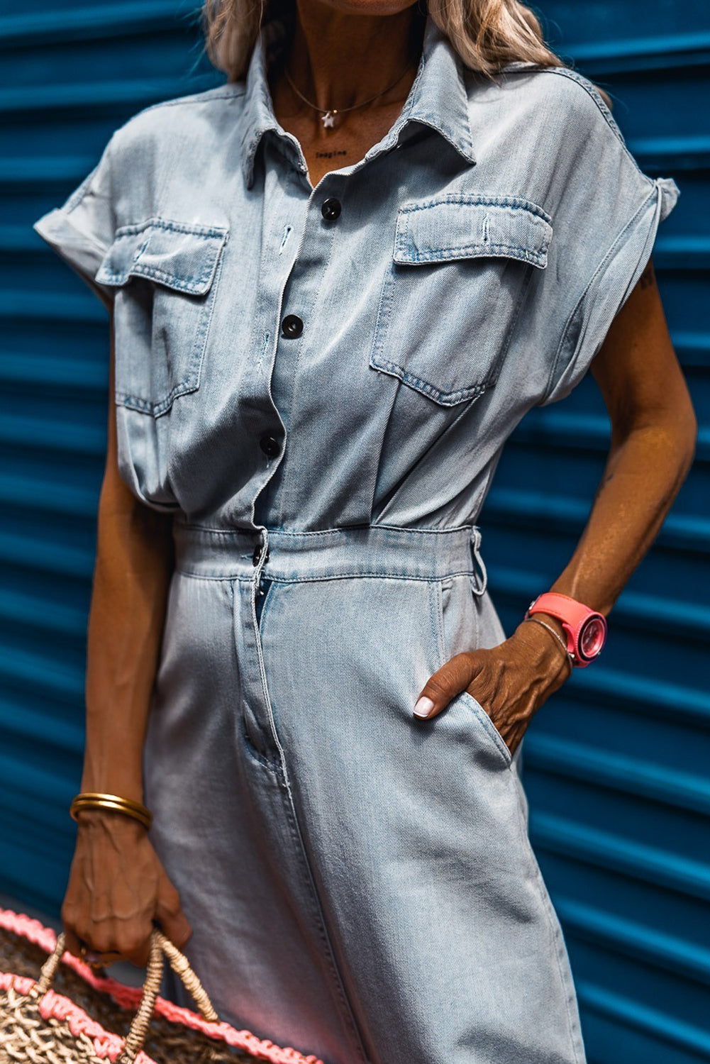 Beau Blue Denim Maxi Dress