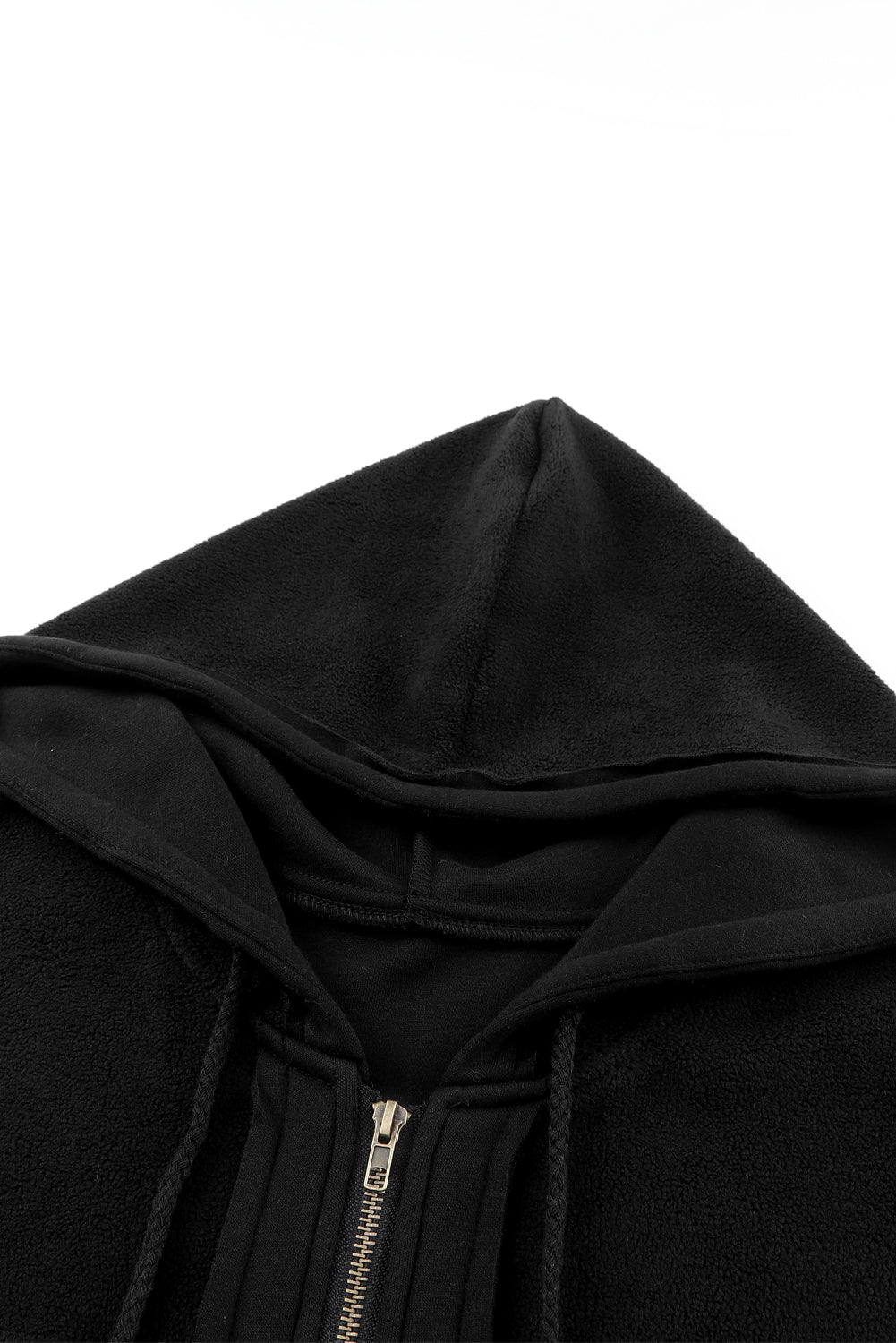 Bishop Sleeve Zip Up Hoodie Jacket with Flap Pockets