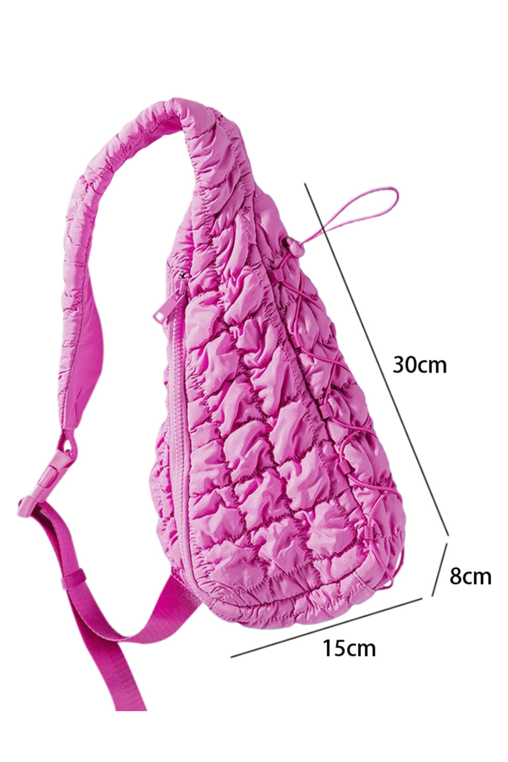 Wisteria Marshmallow Quilted Drawstring Crossbody Bag