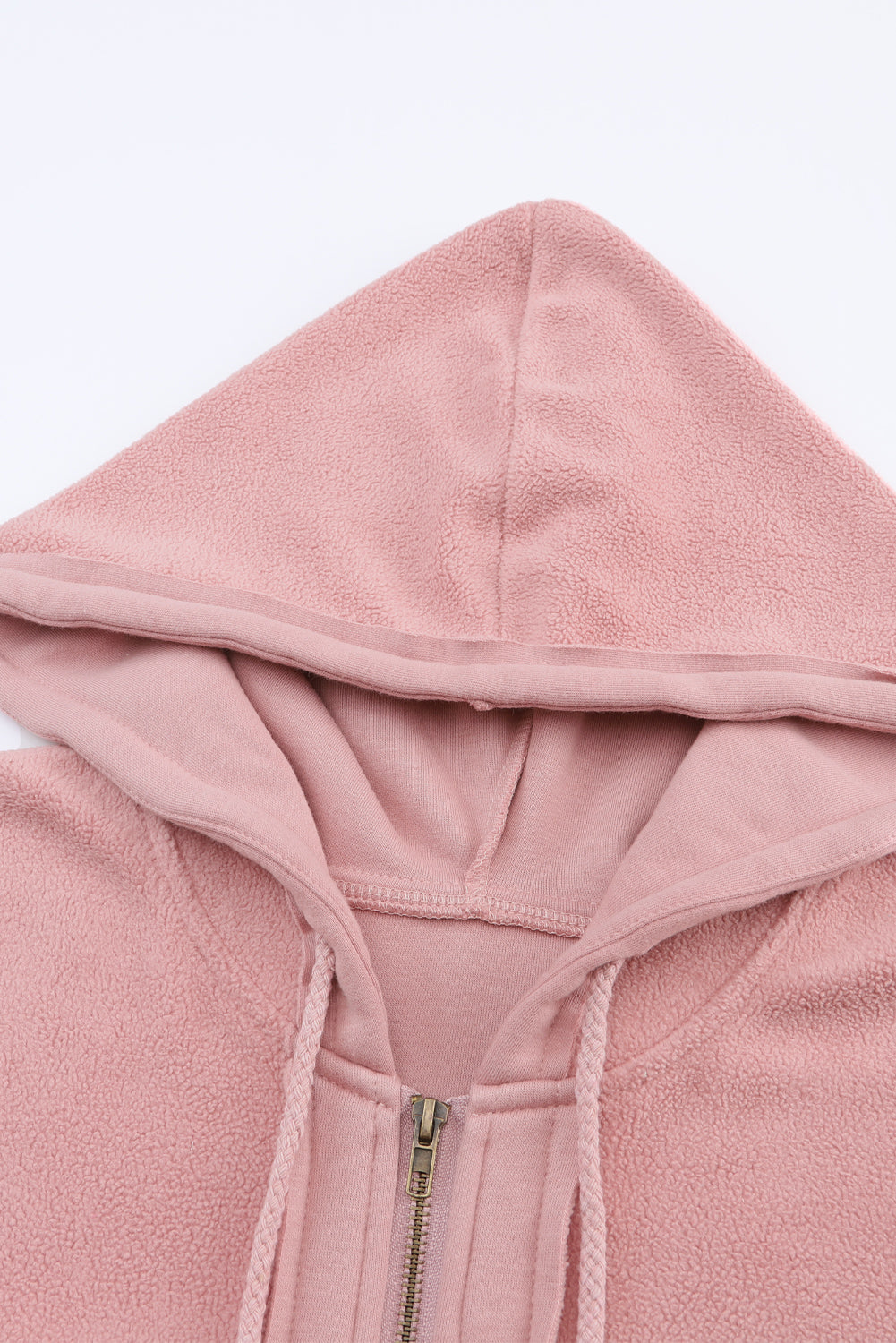 Bishop Sleeve Zip Up Hoodie Jacket with Flap Pockets