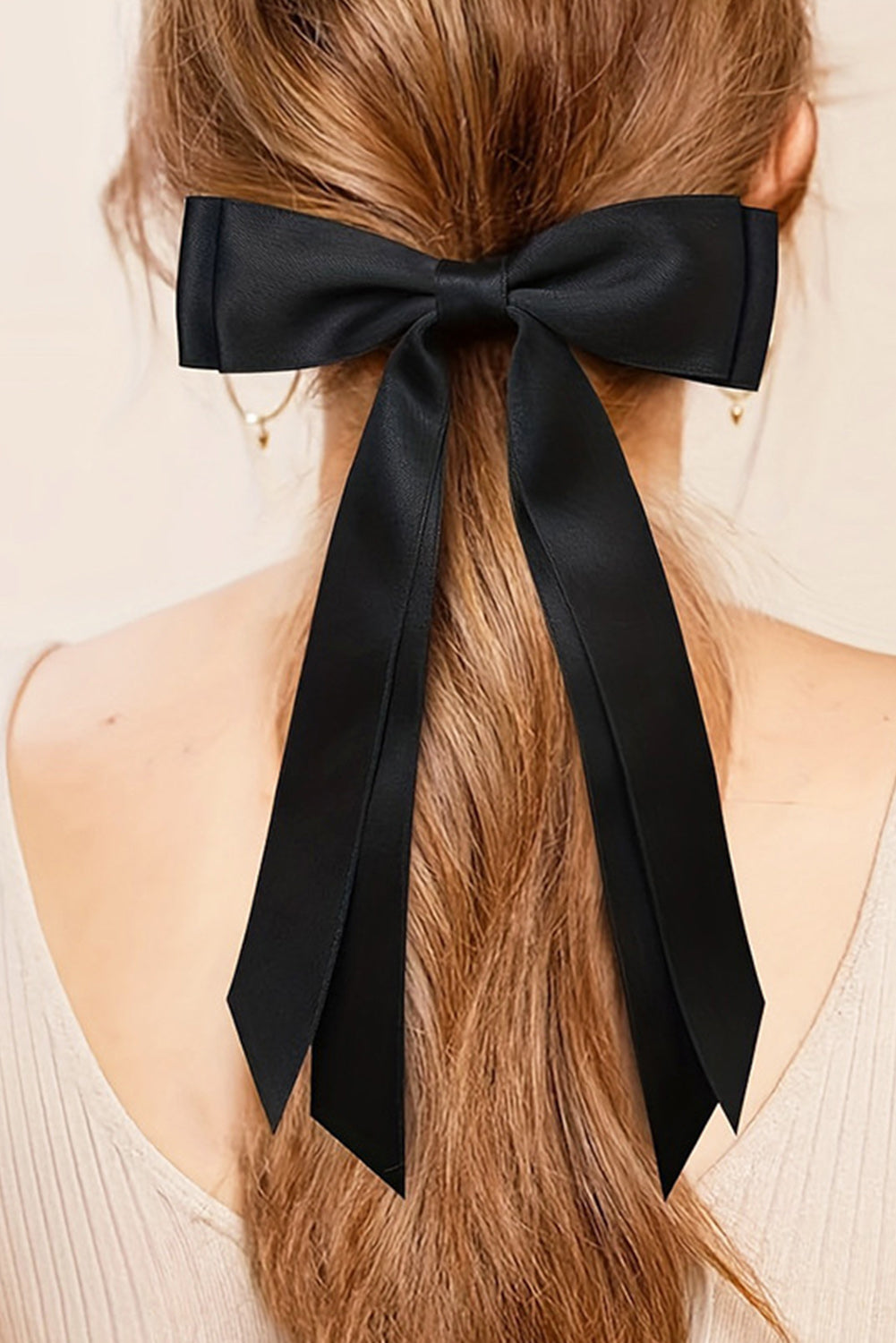 White Elegant Double Bow Hair Clip